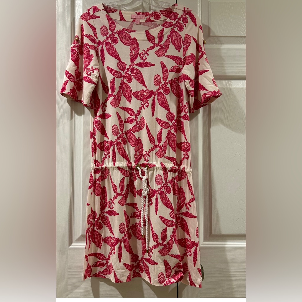 Lilly Pulitzer Silk Hotty Pink Fallin In Love Dress